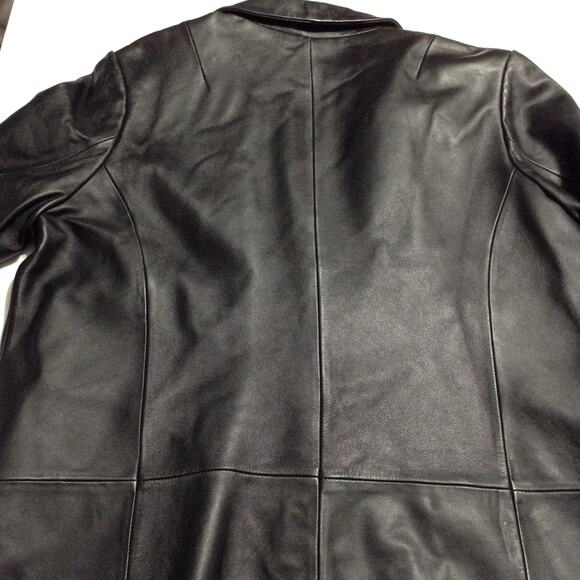 Mossimo Blazer Jacket Womens Plus 16W Black Genuine Leather 3-Button Classic - Picture 9 of 10